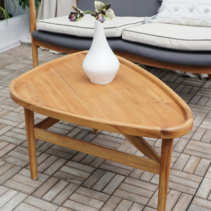 Teak living set – Holte, natural natural materials in boho style