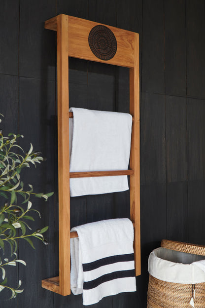 Teak towel rack – Anita – boho furniture handmade in Bali by BaliSouk