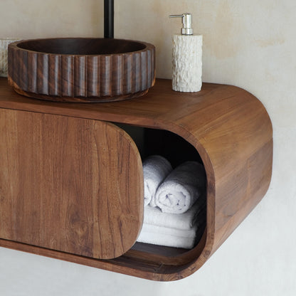 Teak buffet Bertha Bathroom – boho furniture, handwoven and handmade in Bali