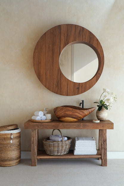 The Bertha Bathroom console table – natural materials, boho furniture handmade in Bali