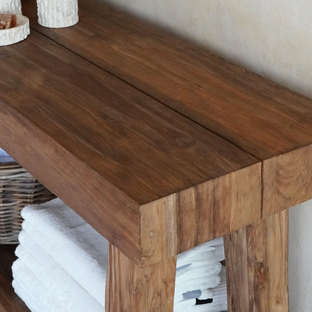 Recycled teak console table Bertha Bathroom – handmade in Bali, boho style