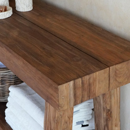 Recycled teak console table Bertha Bathroom – handmade in Bali, boho style