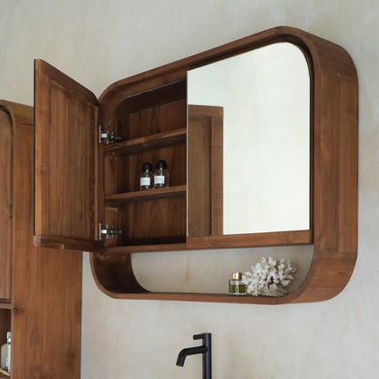 Teak mirror – Bertha Bathroom, natural natural materials in boho style