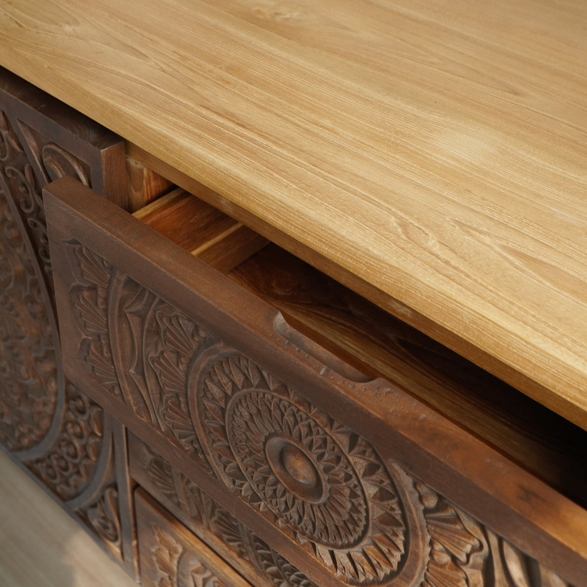 teak cabinet Ternate Buffet – boho decor handcrafted in Bali by BaliSouk (view 3)