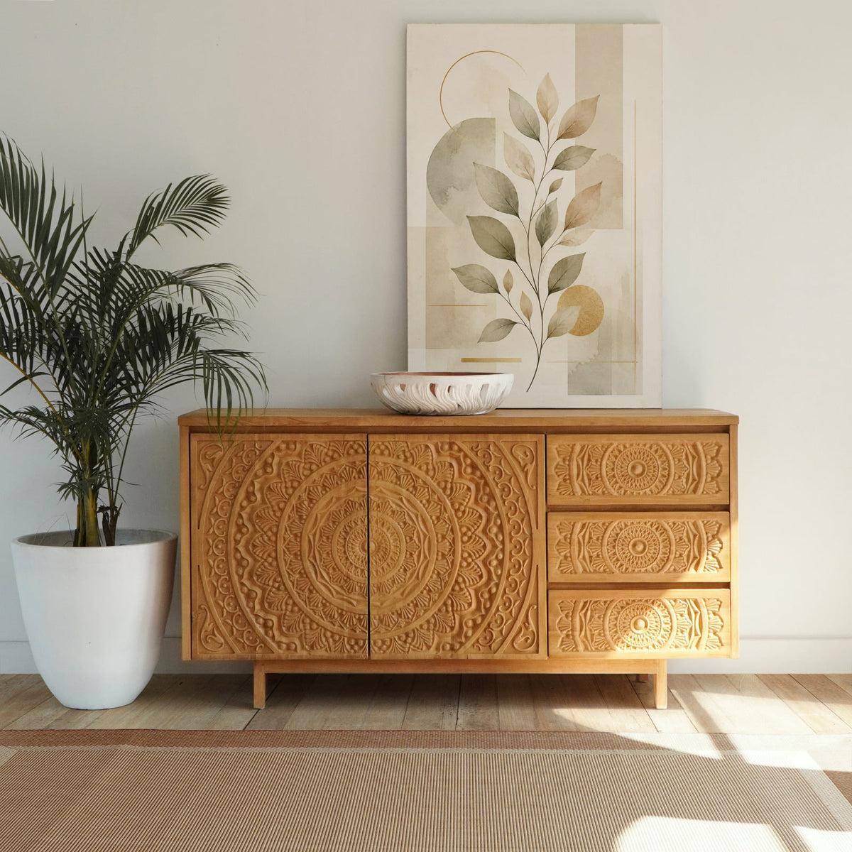 teak cabinet Ternate Buffet – boho decor handcrafted in Bali by BaliSouk (view 4)
