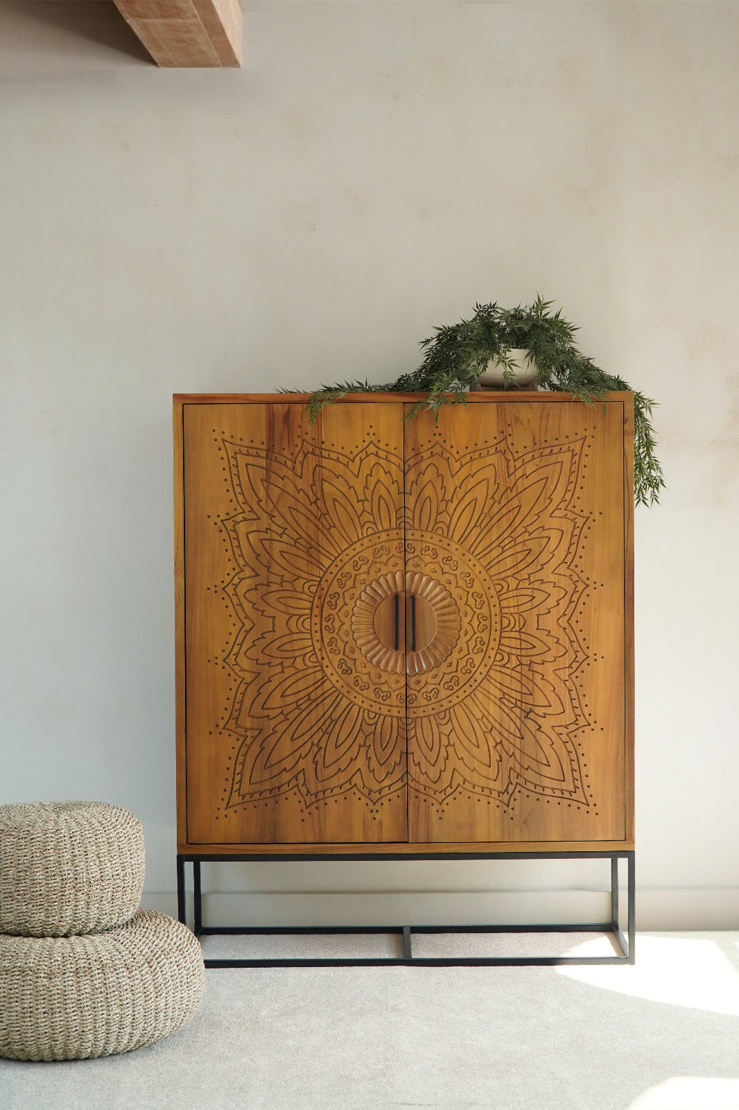 teak cabinet Sterling – boho decor handcrafted in Bali by BaliSouk