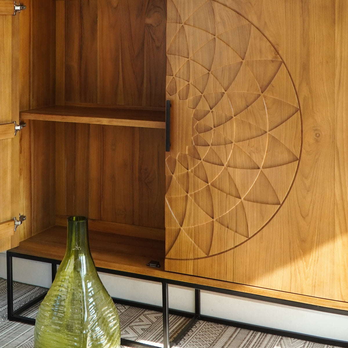teak cabinet Andrian – boho decor handcrafted in Bali by BaliSouk (view 2)
