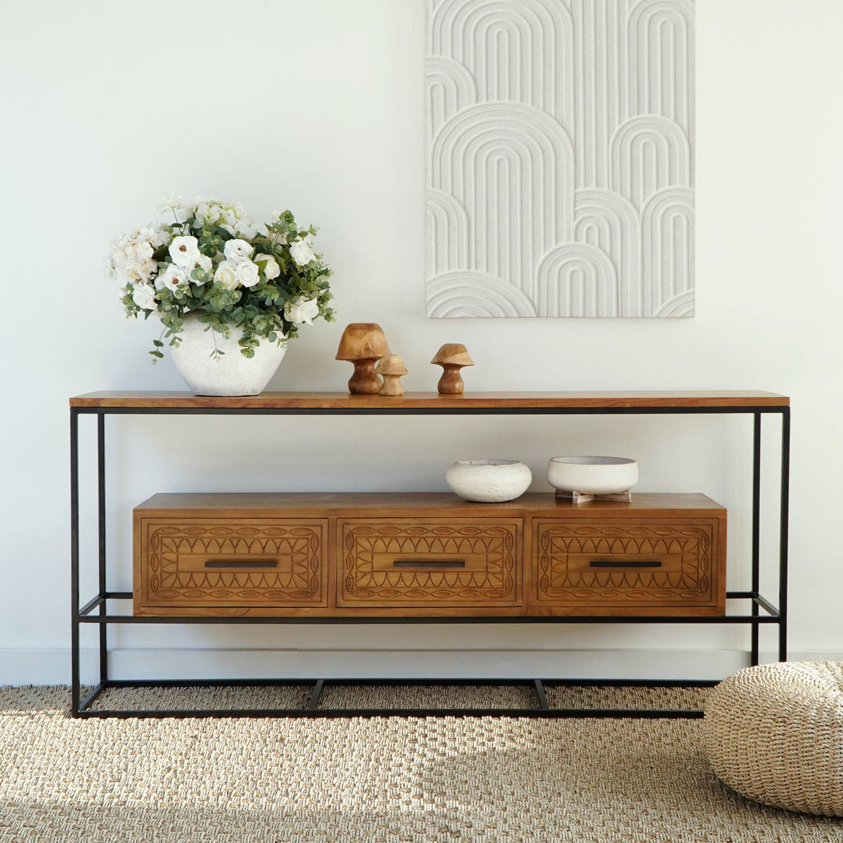 teak cabinet Alaric – boho decor handcrafted in Bali by BaliSouk