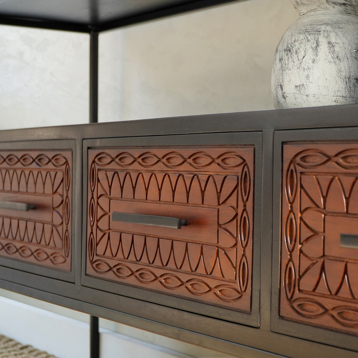 teak cabinet Alaric – boho decor handcrafted in Bali by BaliSouk (view 6)
