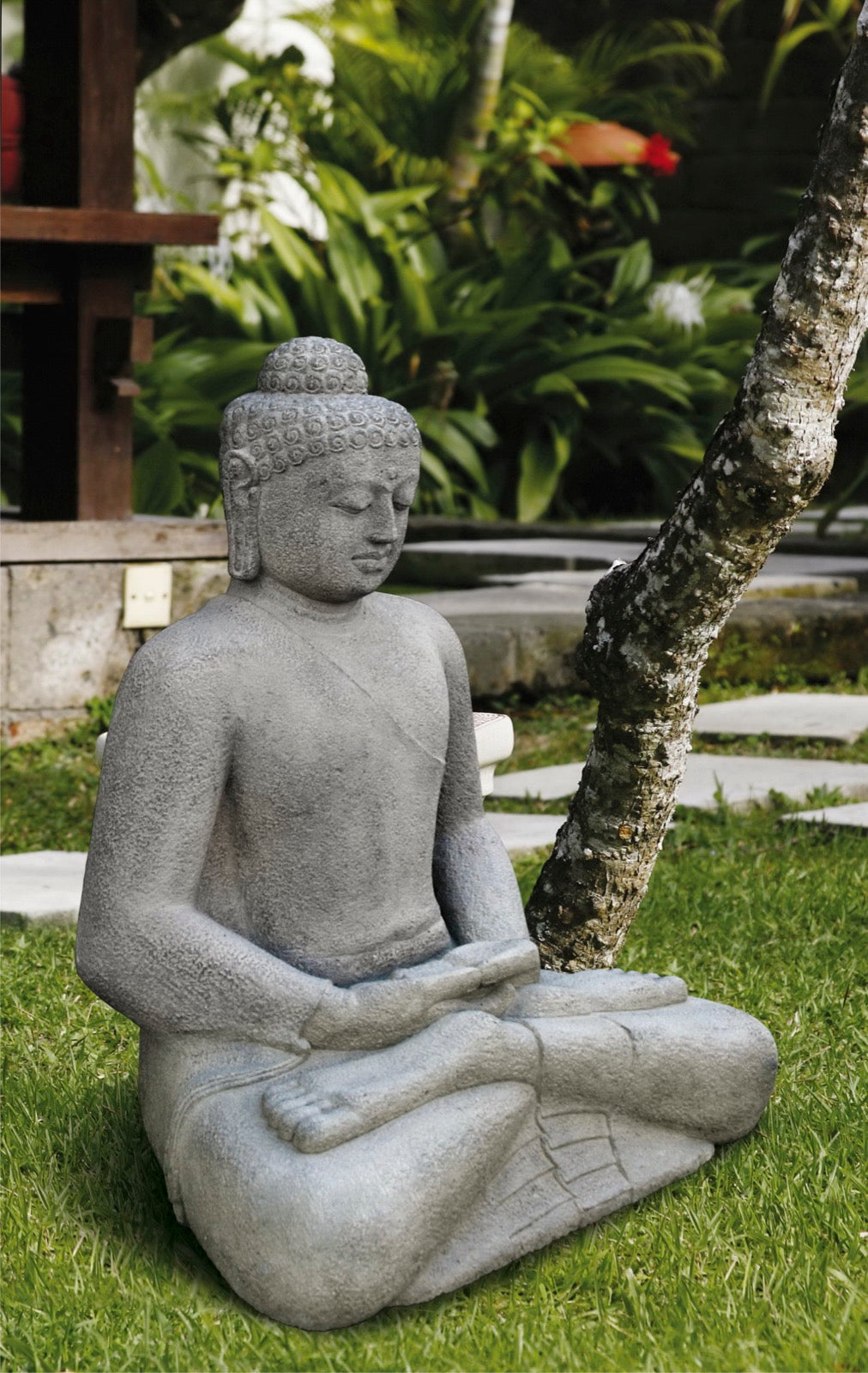 The Sitting Buddha statue – natural materials, boho decor handmade in Bali
