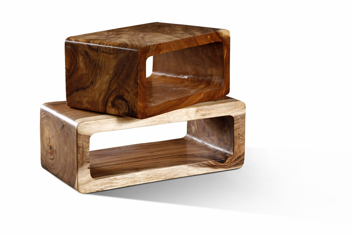 Cubus coffee table in natural materials – handmade boho furniture from Bali