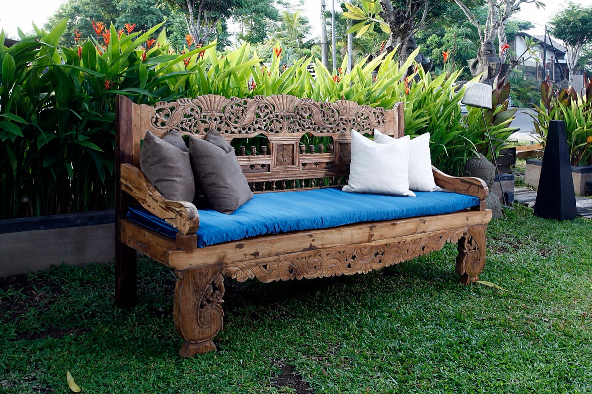 Teak sofa Royal – boho furniture, handwoven and handmade in Bali