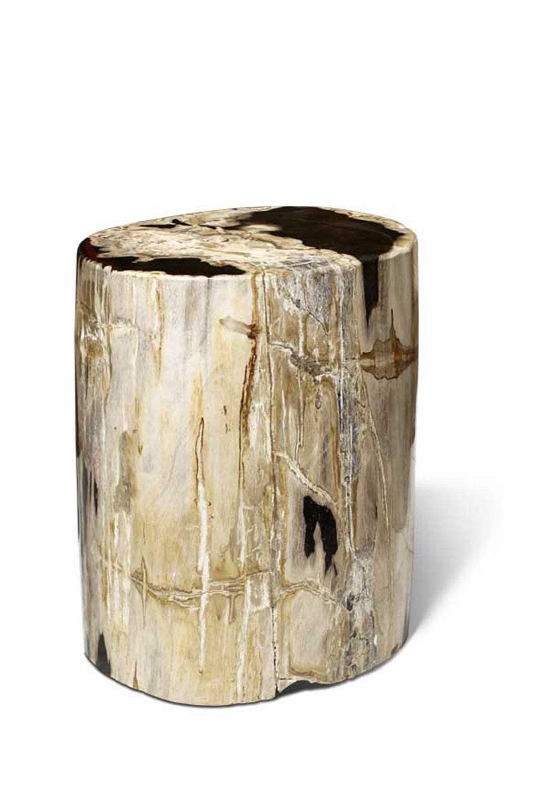 Handmade petrified wood stool – the Fossil, boho furniture made in Bali