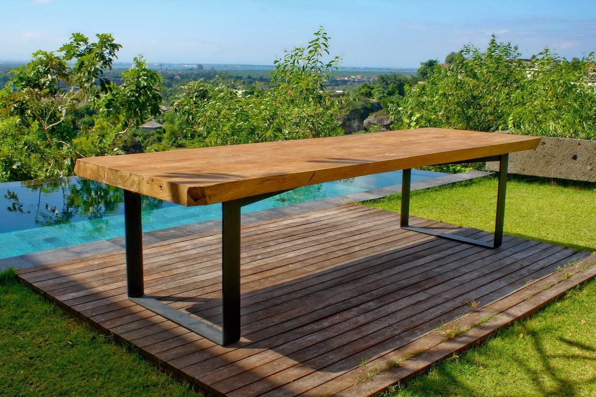 Teak dining table – Anya – boho furniture handmade in Bali by BaliSouk