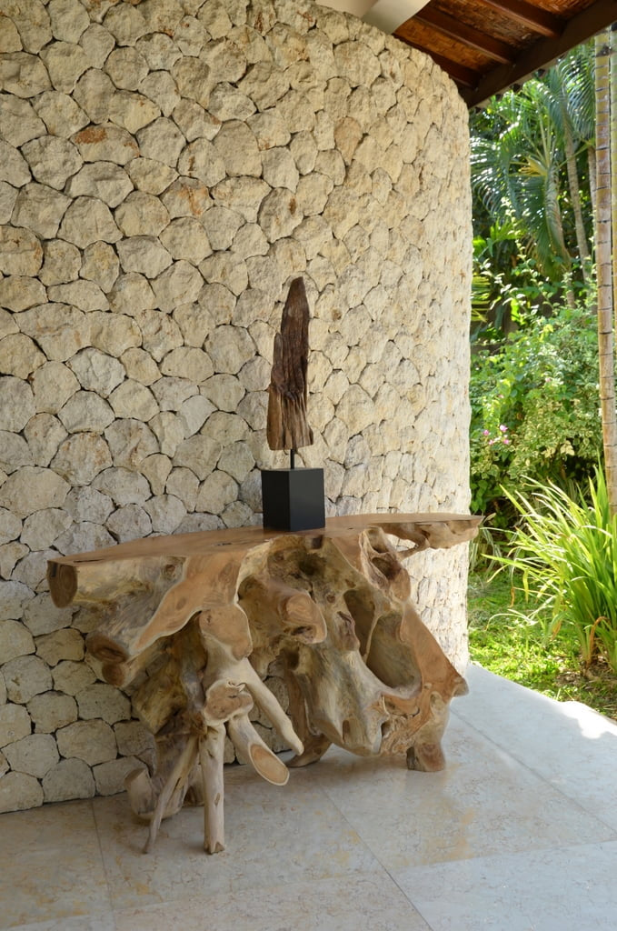 Teak root console table – Primitive, natural natural materials in boho style