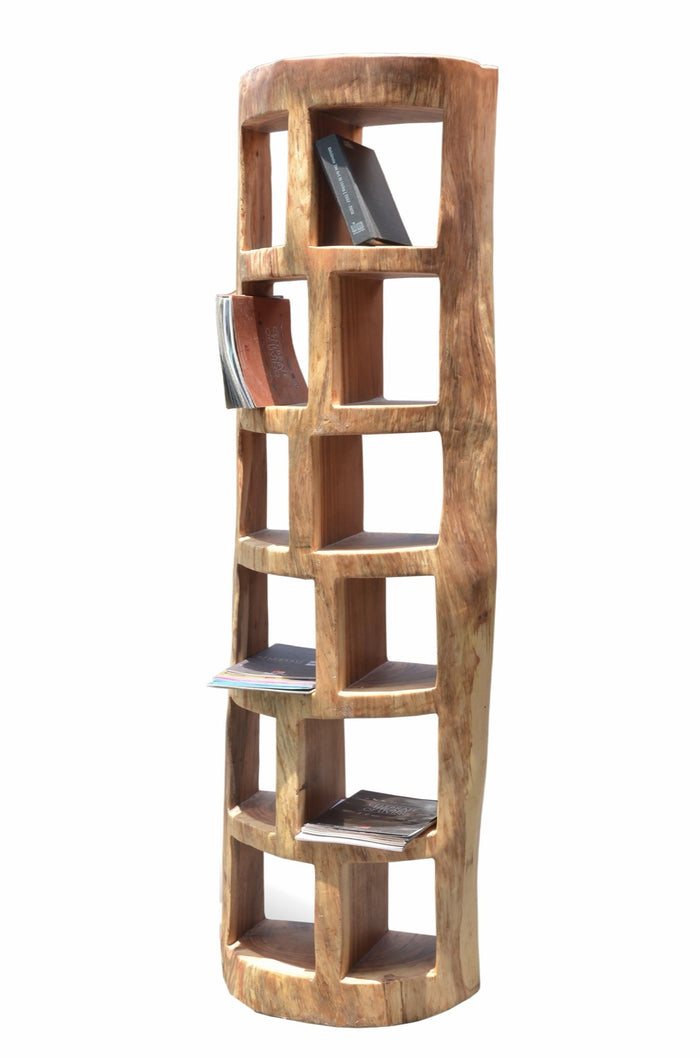 Suar wood shelf – Book Shelf – boho furniture handmade in Bali by BaliSouk