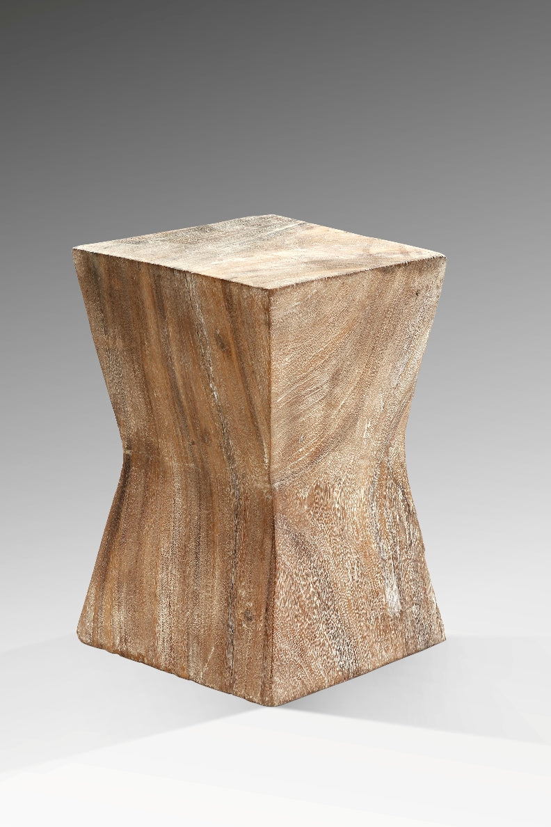 Handmade suar wood stool – the Toba, boho furniture made in Bali