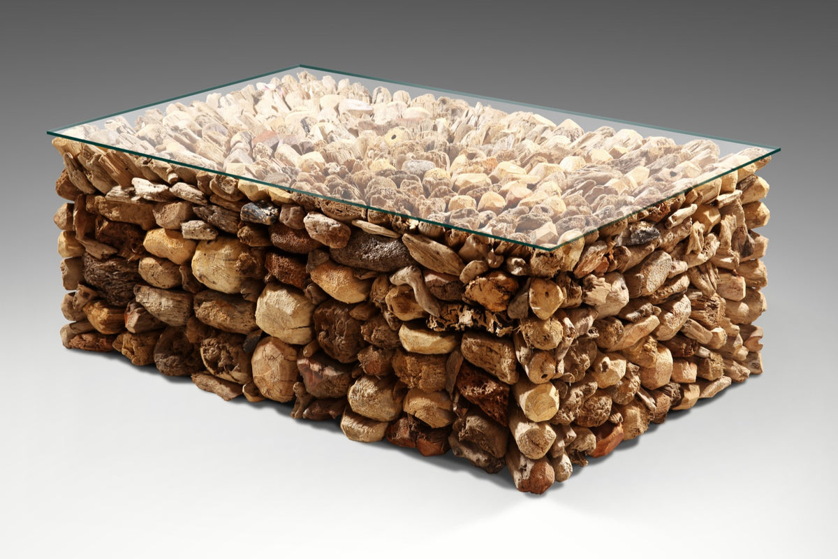 Bakau Coffee Table With Glass Top