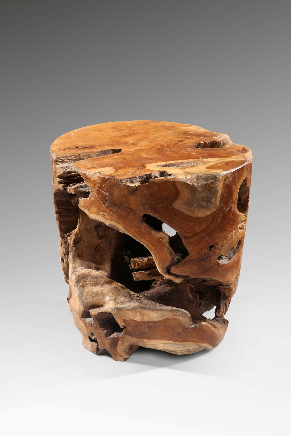 Teak stool – Gianti, natural natural materials in boho style