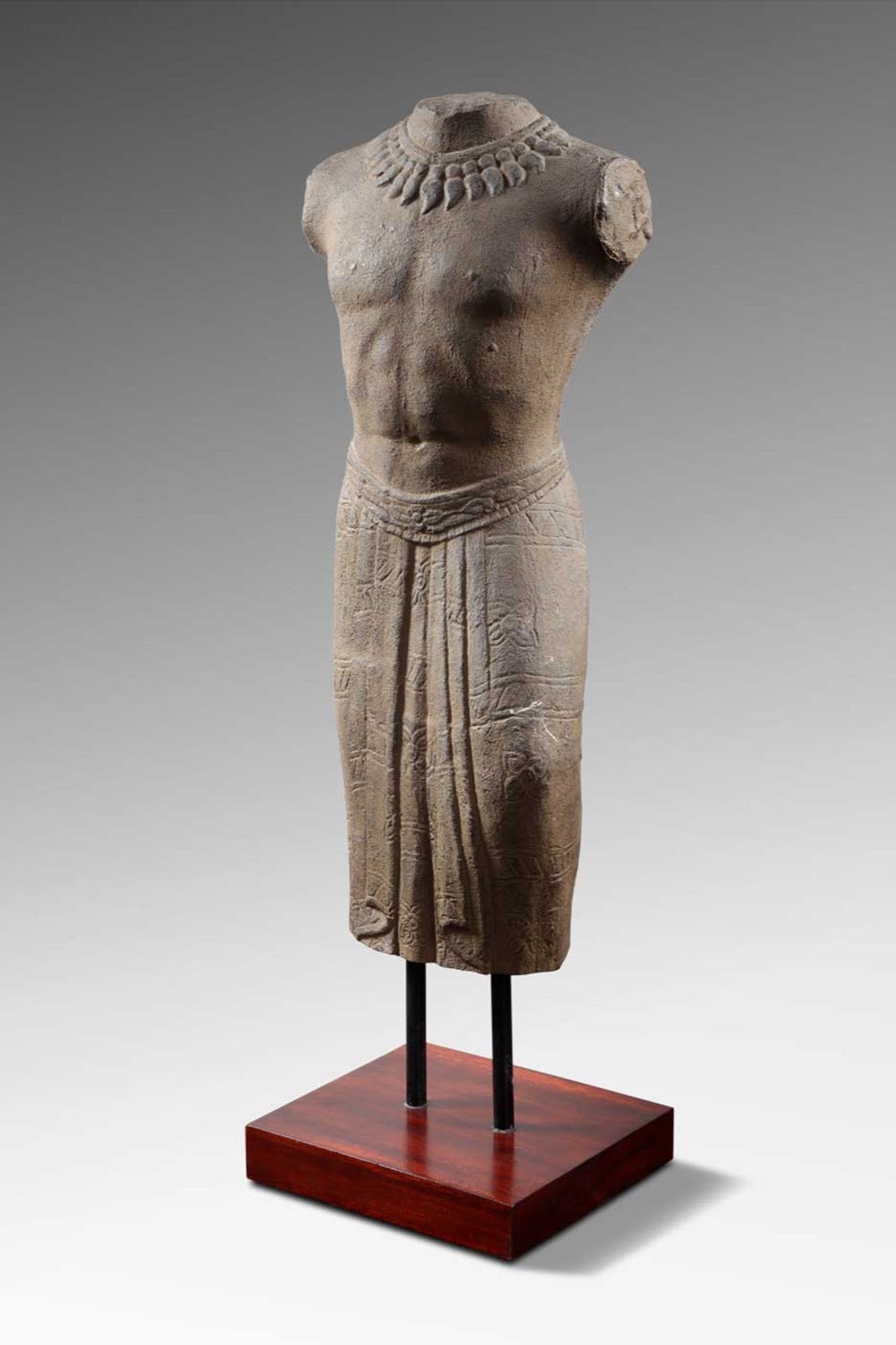 Balinese Man Torso sculpture in natural materials – handmade boho decor from Bali