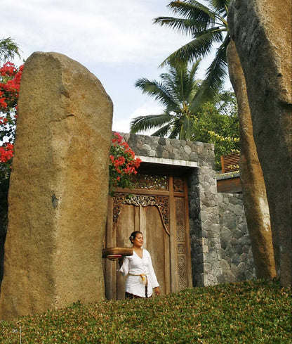 Teak carved door – Javanese, natural natural materials in boho style