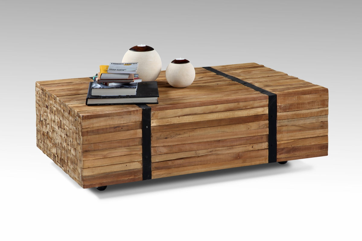 Handmade teak coffee table – the Eliot, boho furniture made in Bali