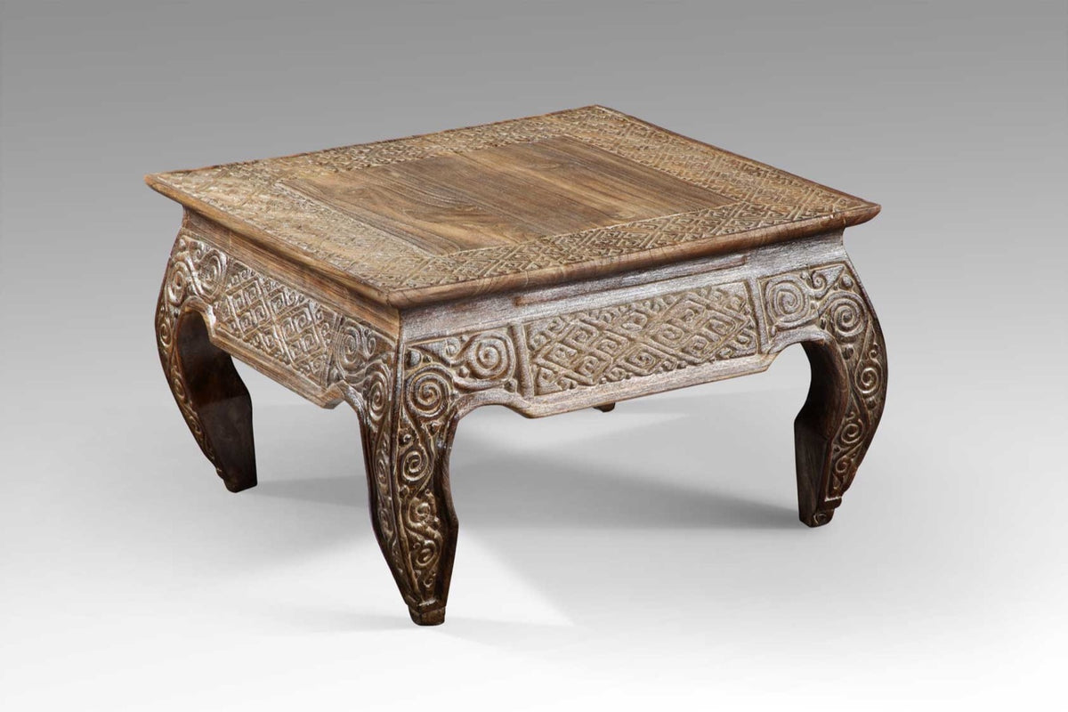 Teak side table – Opium – boho furniture handmade in Bali by BaliSouk