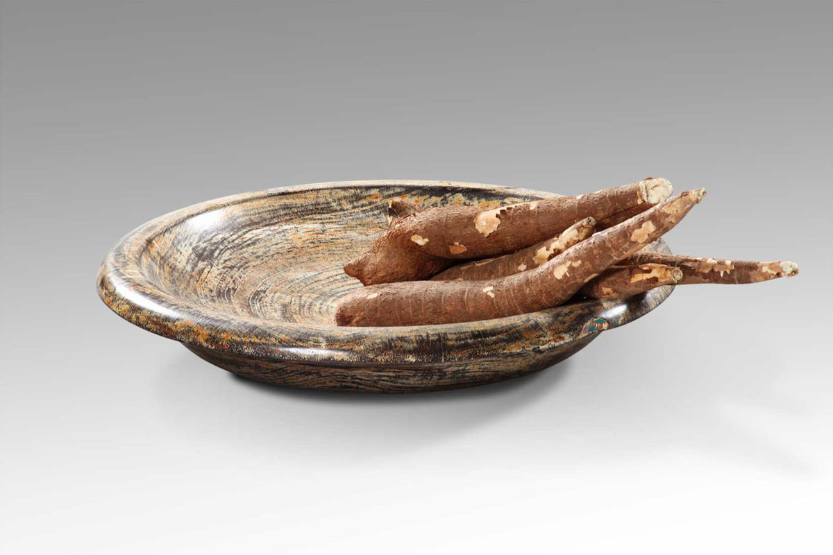 Wooden Big Plate plate in natural materials – handmade boho decor from Bali