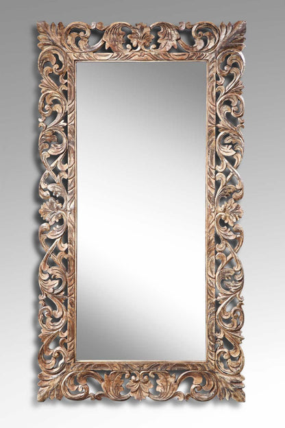 Durian wood mirror – Florida – boho decor handmade in Bali by BaliSouk