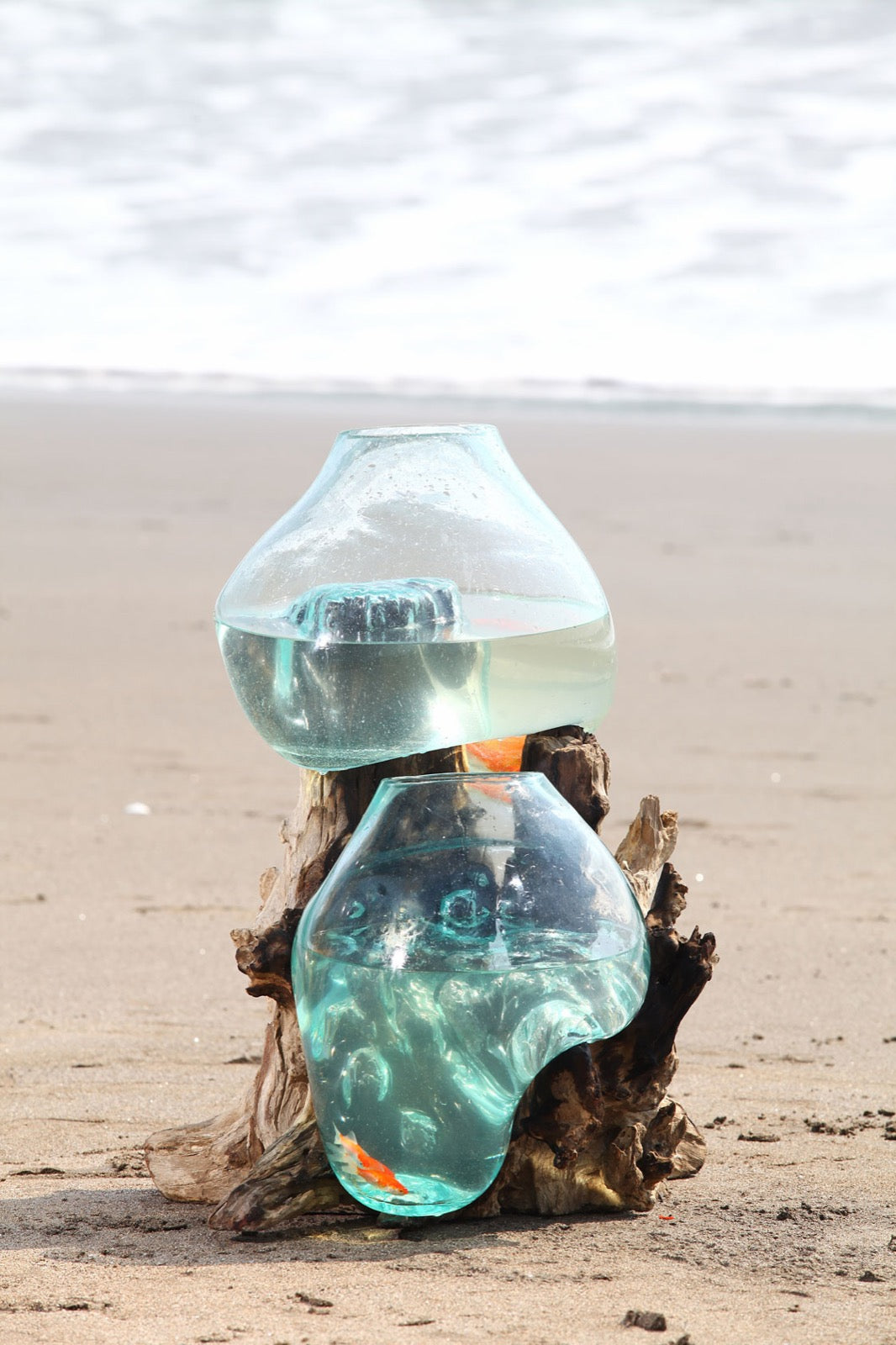 Water Drop aquarium, boho decor handmade by Balinese artisans