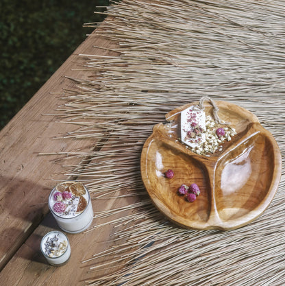 Teak plate – Peanut – boho decor handmade in Bali by BaliSouk