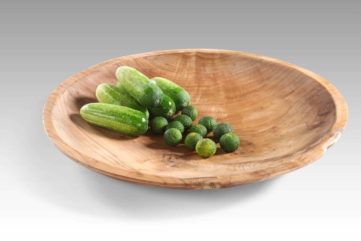 Handmade teak plate – the Big Plate, boho decor made in Bali