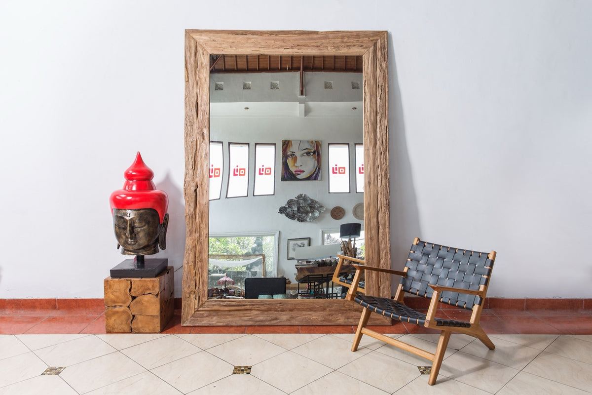 Recycled teak mirror Yorkshire – boho decor handcrafted in Bali by BaliSouk