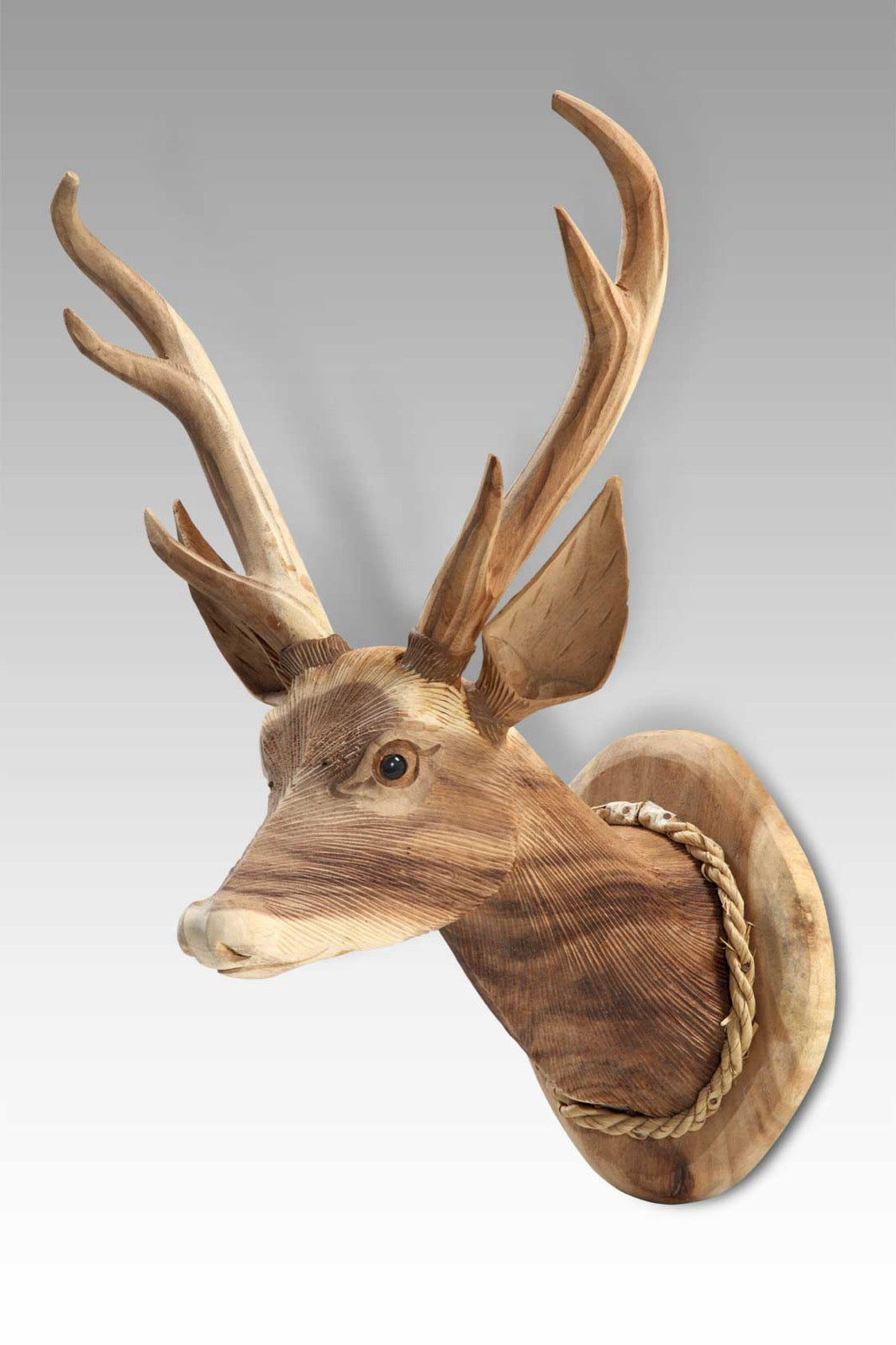 Handmade albasia wood sculpture – the Deer, boho decor made in Bali
