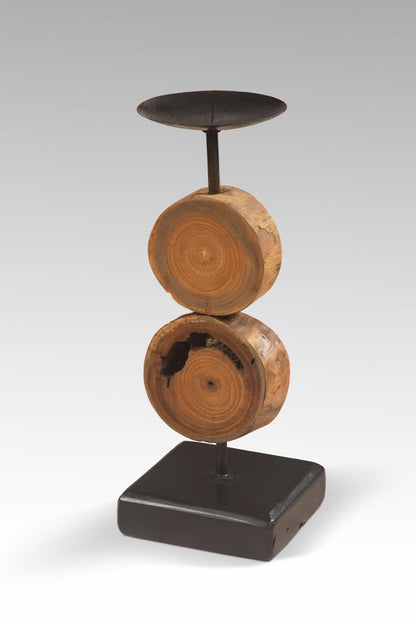 Chopped Logs candle holder by BaliSouk – boho decor made in Bali