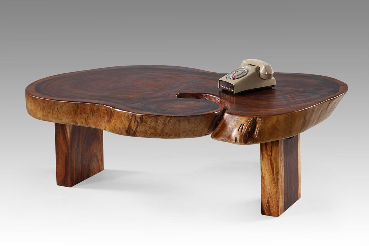 Handcrafted suar wood coffee table – Alvar, boho furniture from BaliSouk