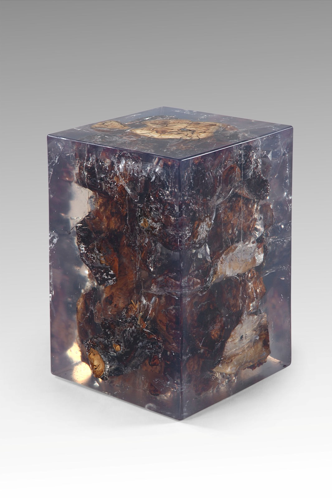 Handmade resin stool – the Cube, boho furniture made in Bali
