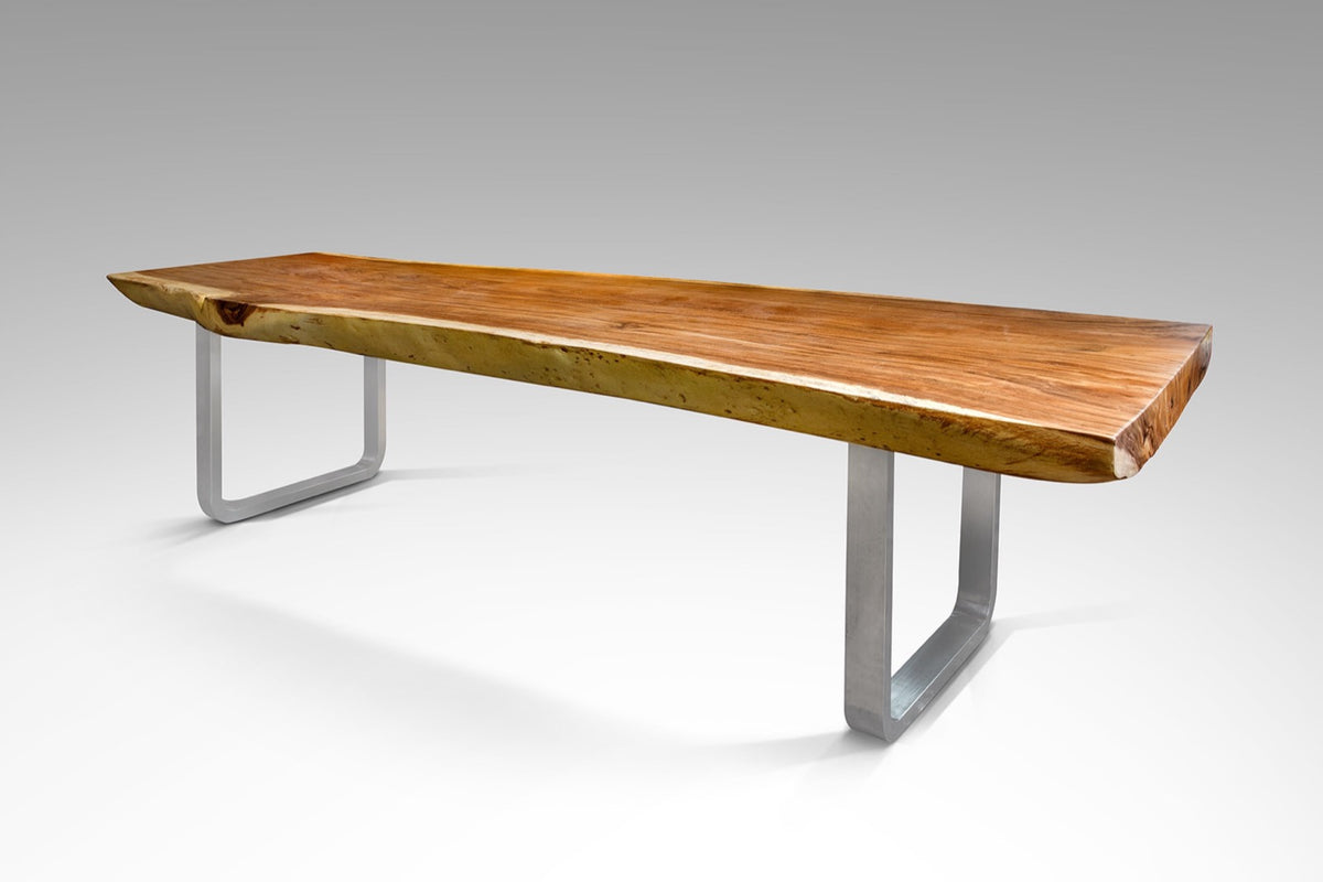 Suar wood dining table – Elyria Stainless – boho furniture handmade in Bali by BaliSouk