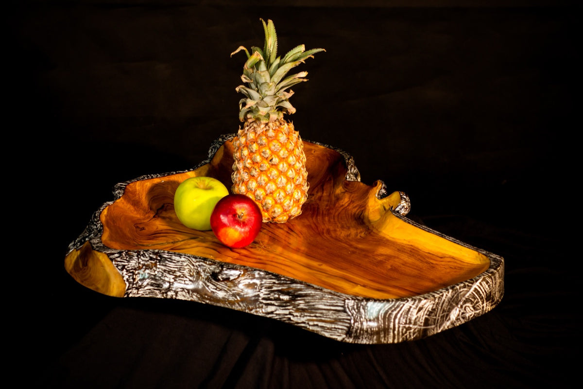 Handcrafted teak plate – Bella, boho decor from BaliSouk