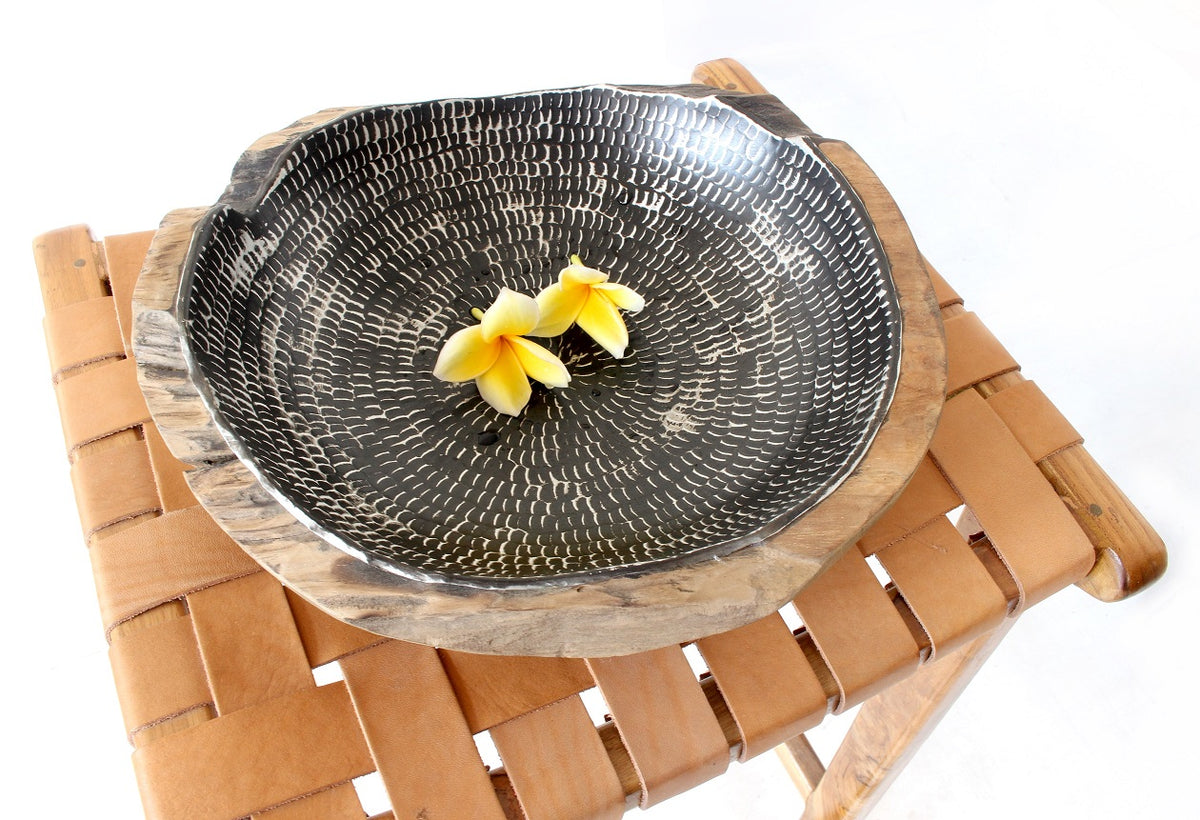 Maritime bowl in natural materials – handmade boho decor from Bali