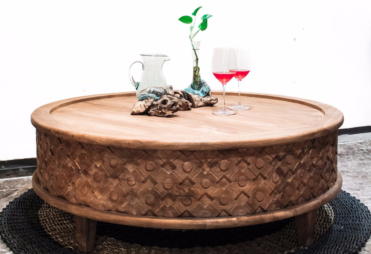 Matahana coffee table in natural materials – boho furniture by BaliSouk