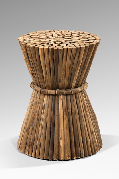 Stickwood side table in natural materials – handmade boho furniture from Bali
