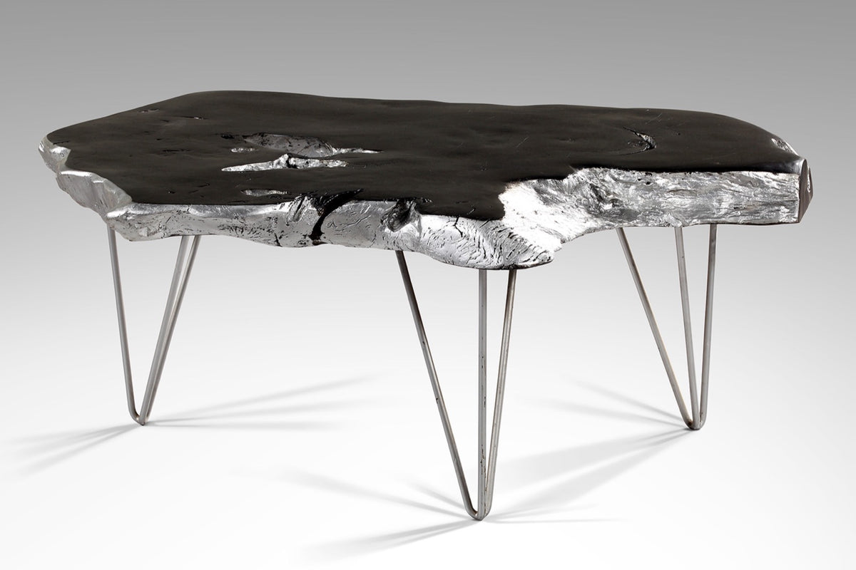 Teak coffee table – Silver – boho furniture handmade in Bali by BaliSouk