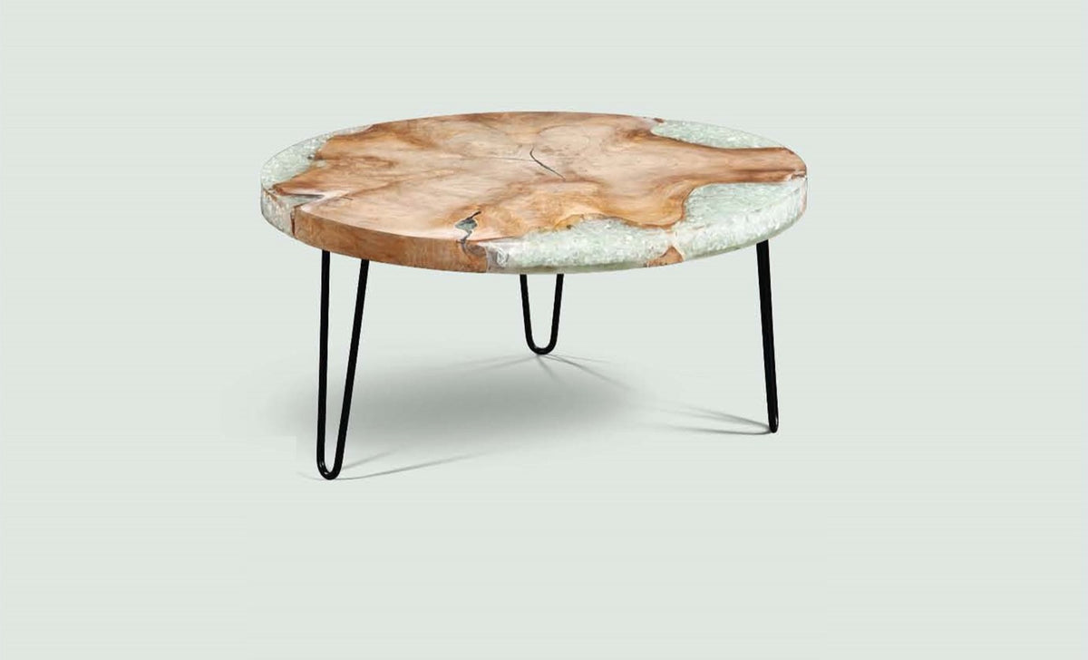 Glaze coffee table in natural materials – handmade boho furniture from Bali
