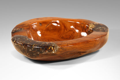 Teak bowl Glaze – boho decor, handwoven and handmade in Bali