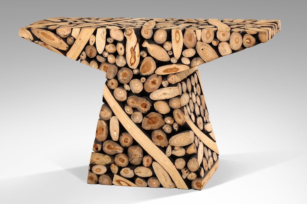 Handmade teak branch console table – the Vanity, boho furniture made in Bali