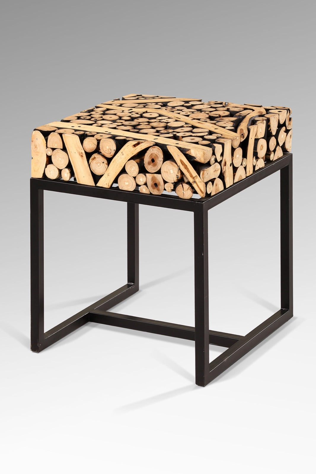 Teak branch side table Vanity – boho furniture, handwoven and handmade in Bali