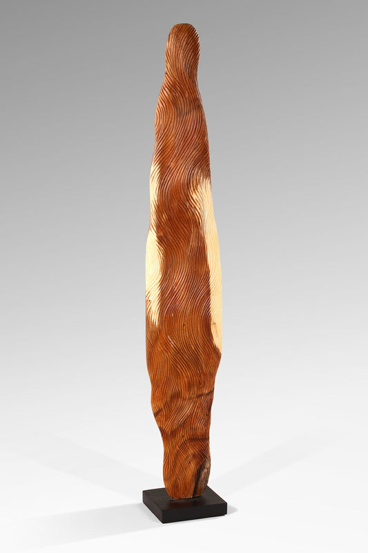 Boho solid teak sculpture Big Stand C, crafted by hand in Bali