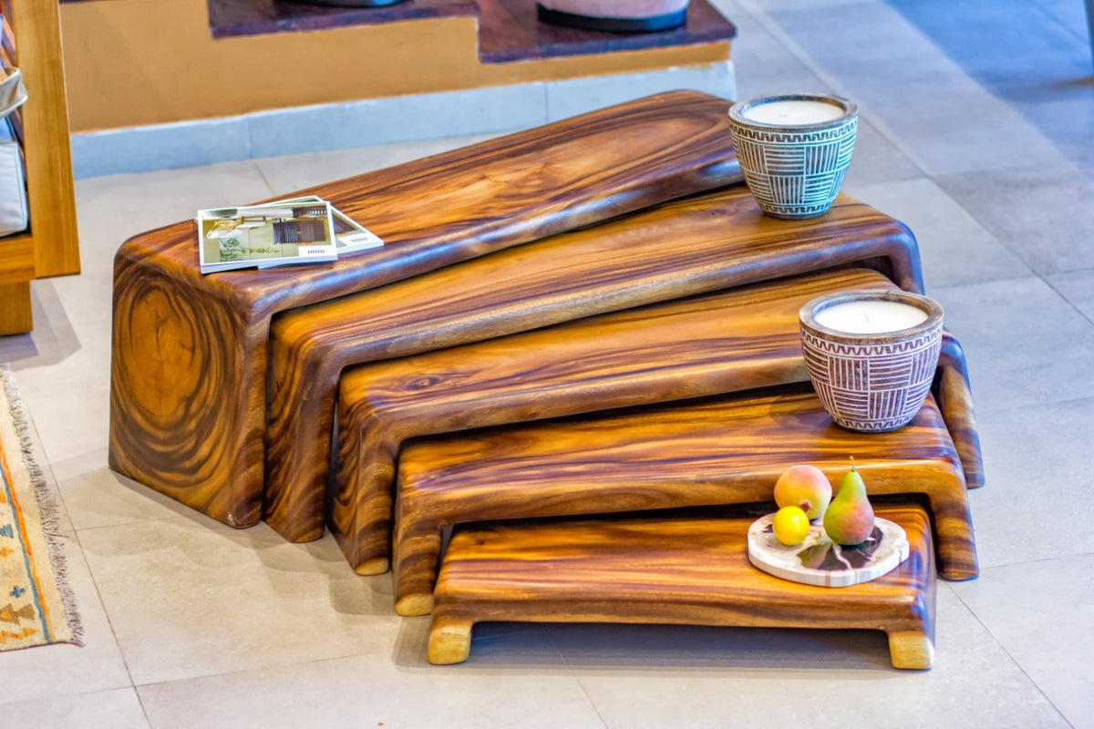 Caruso coffee table in natural materials – handmade boho furniture from Bali
