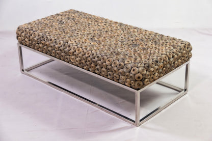 Water hyacinth coffee table Curly – boho furniture, handwoven and handmade in Bali